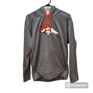 Majestic Men’s Grey ThermaBase Denver Broncos Hoodie Sweatshirt Size Medium